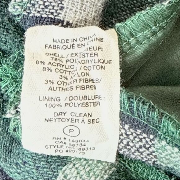 Avec Les Filles Womens Sweatshirt Jacket Coat Plaid Green Navy Button Casual XXL - Picture 3 of 3